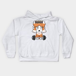 Funny brown dog is exercising Kids Hoodie